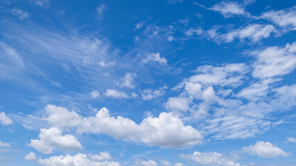 Wall Mural - clear blue sky background,clouds with background, blue sky background with tiny clouds. white fluffy