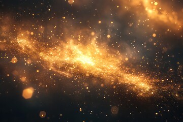 Wall Mural - golden nebula explosion space image