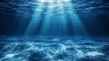 Underwater scene, sunlight beams