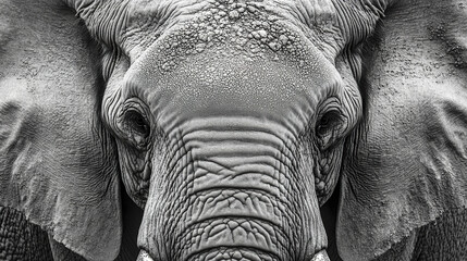 Canvas Print - close up of elephant face showing textured skin and large ears