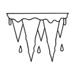© Sayem - Melting Icicles Hanging from a Roof Edge Winter Scene Illustration