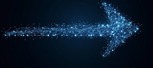Wall Mural - a blue arrow with a lot of dots on it