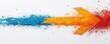 © Wuttinan - A vibrant painting featuring a bold arrow at its center, surrounded by an explosion of colorful paint splats in various hues, creating a dynamic and energetic visual effect.