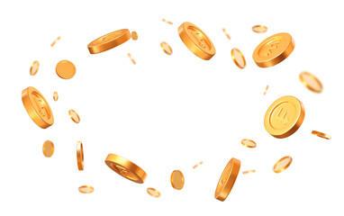 Wall Mural - 3d set golden swiss frank coin with different angles. chf icon. stock vector illustration on isolate