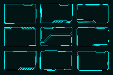 Wall Mural - frame hud technology cyberpunk design element. technology hi-tech element