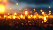 © Kulvarin - Glowing light bulbs amidst a bokeh backdrop of warm colors.
