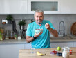 © Lumos sp - kitchen food man healthy morning mature breakfast active fitness diet home healthy senior adult  lifestyle fruit sport fit health eating preparation nutrition middle aged