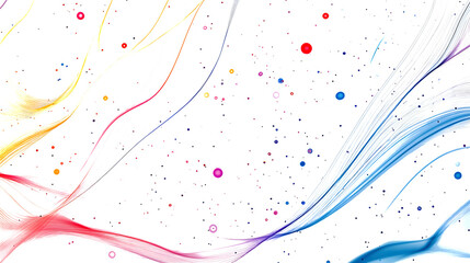 Wall Mural - Abstract Background With Colorful Streaks And Scattered Bubbles on white and  transparent background. PNGCanvas