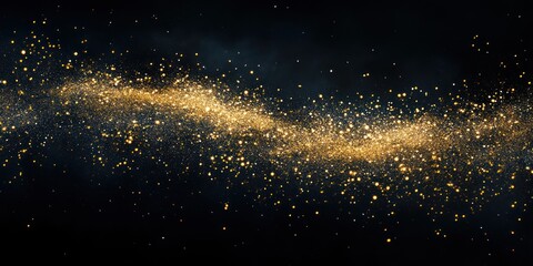 Wall Mural - golden galaxy panorama