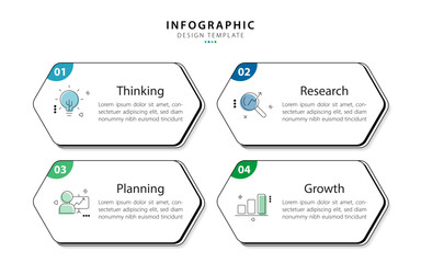 Poster - Infographic template. 4 Step timeline journey, Flat simple infographics design template. presentation graph. Business concept with numbers 4 options or steps vector illustration.