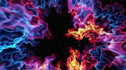 Wall Mural - energetic vortex of vibrant flames dancing in cosmic space
