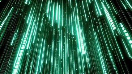 Wall Mural - glowing green background, code streams a falling binary are dark against creating a futuristic repre