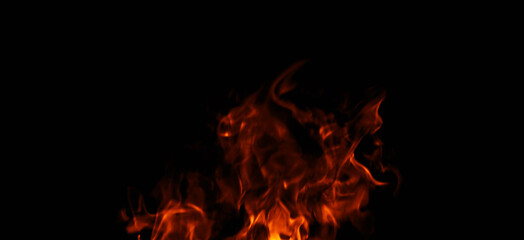 Wall Mural - panoramic view blurred fire on isolated background. perfect explosion effect for decoration and cove