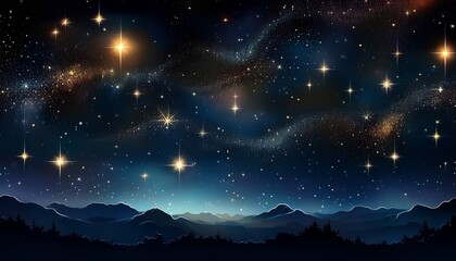 Night sky with stars sparkling on black background. Generated image