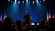 © Manu - A compelling photo stock image capturing a formal Memorial Day speech with refined stage lighting dignified speakers and impactful composition for commemorative events in  Photo Stock  Concept  and em