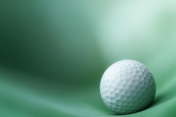 Aufkleber - A spherical, dimpled, white ball rests gracefully on a smooth, undulating, light green surface, conveying a sense of peaceful precision.