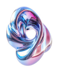 Wall Mural - a vibrant abstract sculpture: a swirling, multi-dimensional form with reflective surfaces in shades 