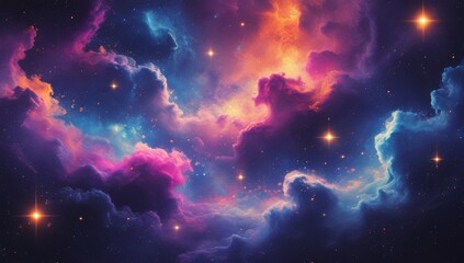 Cosmic abstract with galactic dust and stars.