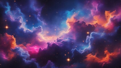 Wall Mural - Cosmic abstract with galactic dust and stars.