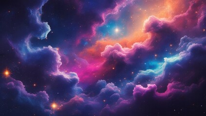 Wall Mural - Cosmic abstract with galactic dust and stars.