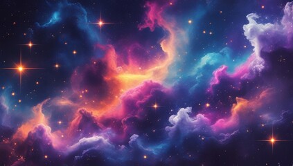 Wall Mural - Cosmic abstract with galactic dust and stars.