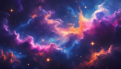 Wall Mural - Cosmic abstract with galactic dust and stars.