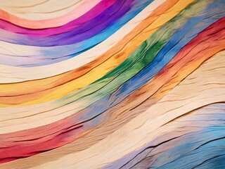 Wall Mural - Colorful Abstract Paper Waves