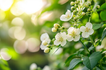 Wall Mural - abstract creative wallpaper with flowers made generative ai