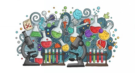  Colorful chemistry lab illustration