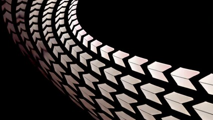 Wall Mural - arrow tracks animated overlay, transparent 4k video, alpha channel, prores 4444