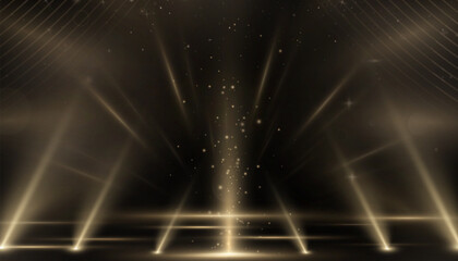 Wall Mural - a vibrant backdrop with glowing particles and curved stripes for creating luxurious backdrops, stage
