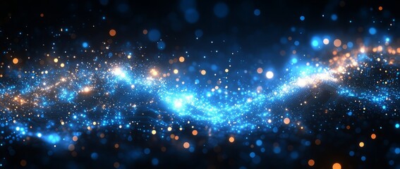 Wall Mural - a blue and white image of a network of lines and dots, blue technology background with circuit board