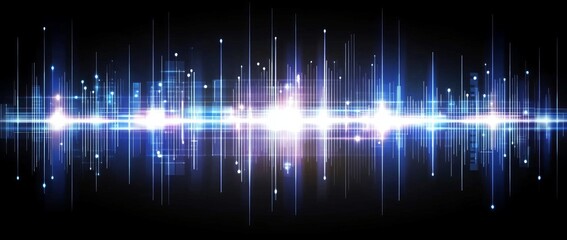 Wall Mural - a blue and white image of a network of lines and dots, blue technology background with circuit board