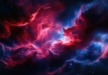 cosmic nebulae, vibrant colors, celestial clouds, deep space