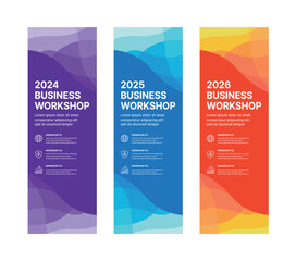 Wall Mural - modern business banner templates with abstract geometric patterns. perfect for workshops, events, co
