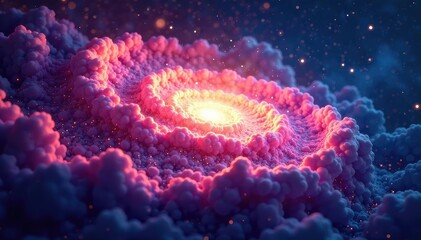 Wall Mural - abstract swirling nebula, cosmic seamless loop, galaxy, night