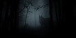 © Sanook - Dark, shadowy forest creature silhouette partially obscured by dense fog, twilight, obscure