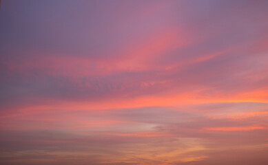 Wall Mural - Sunset sky. Abstract nature background. Dramatic blue with orange colorful clouds in twilight time.