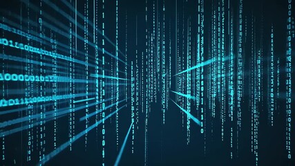 Abstract digital tunnel of binary code