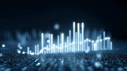 Wall Mural - data landscape: a mesmerizing abstract rendering of glowing white data bars emerging from a field of