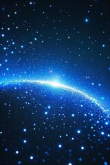 a close up of a blue galaxy with stars and a black background
