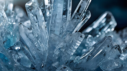 A crystalline ice flower, frozen yet vibrant, ultra-realistic lighting, detailed ice texture, hyper-HD macro photography