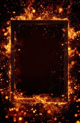 Wall Mural - a black and orange frame with a lot of fire and sparks