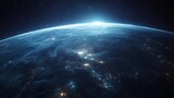 Earth at Night from Space, A view of Earth from space showing illuminated cities at night