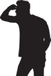 © Curto - Vector; silhouette man hand on forehead looking away