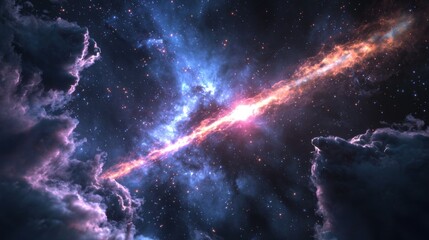Wall Mural - a stunning display of cosmic clouds and interstellar colors showcases a bright, elongated structure 