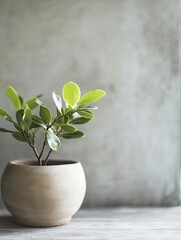 Aufkleber - Indoor Plant in a Clay Pot Against a Minimalist Background for Home Decor : Generative AI