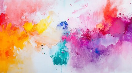 Poster - Vibrant Abstract Painting with Colorful Splashes and Blends : Generative AI