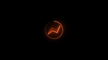 Wall Mural - abstract neon light charging and circle icon animation background.