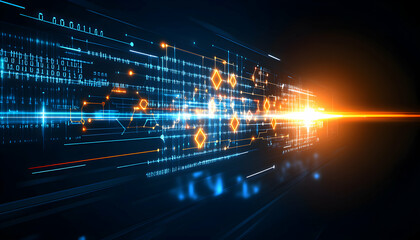 Digital Data Stream, Futuristic Technology